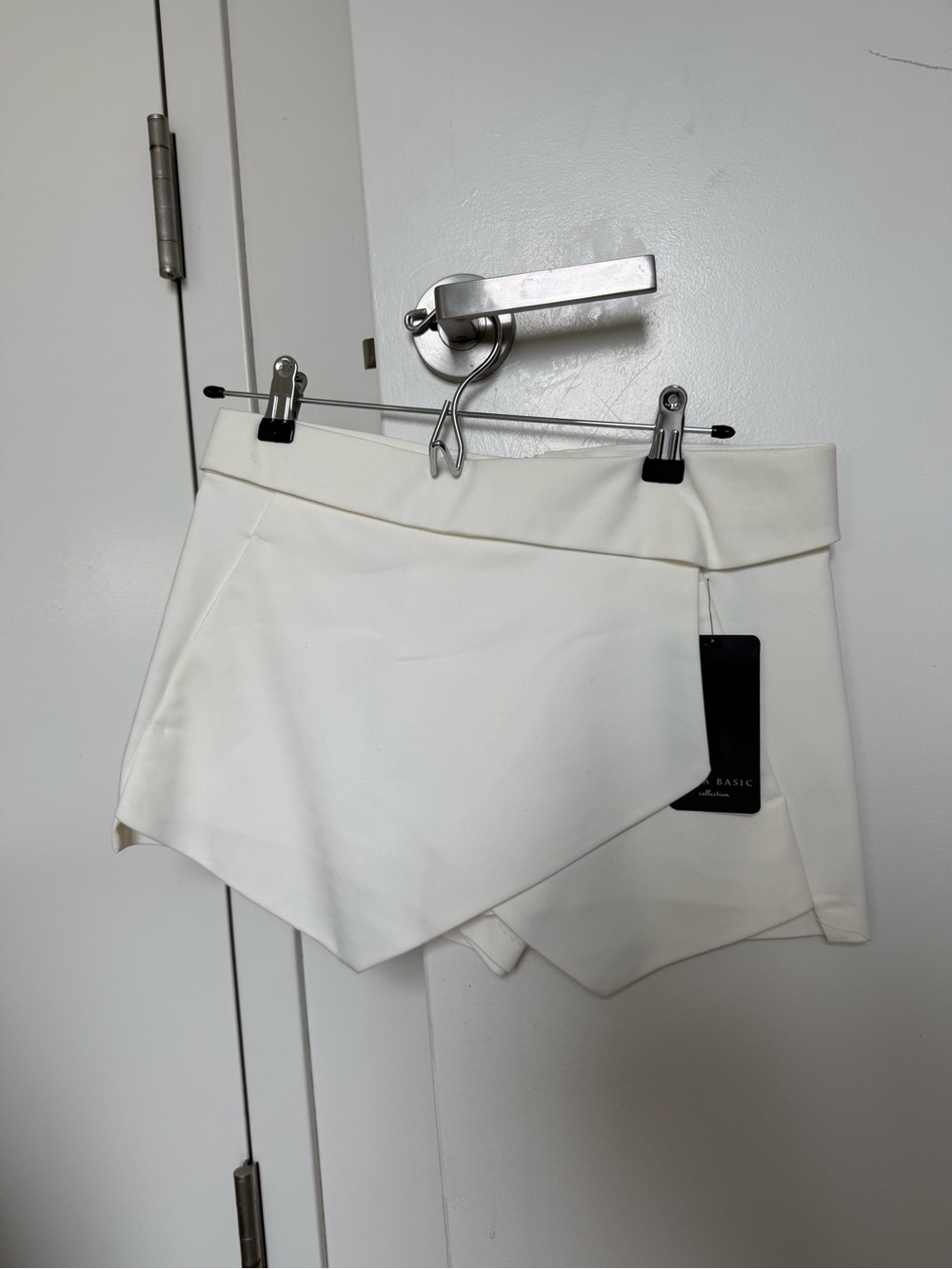 NWT Zara Classy White Asymmetrical Wrap Skort 0 2 XS